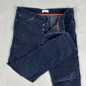 Spoke Pants Mens 36 Blue Fives Corduroy Stretch 5 Pocket Button Fly Slim Fit